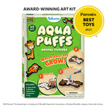 Skillmatics Aqua Puffs - 3D Art Kit, Animals, Mess-Free Paint by Number Craft for Kids, DIY Color Activity, Screen-Free Entertainment, Travel & Creative Gift for Girls & Boys Ages 4, 5, 6, 7, 8, 9, 10