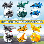JOYIN 16 Pcs Pull Back Airplane Toys, Boys Plane Playset, Aircraft Incl Helicopter, Fighter, Bomber, Gifts for Toddler Kids 3+ Years Old, Treasure Box Toys for Classroom