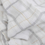 Little Unicorn Premium Cotton Swaddle Baby Blanket | Breathable Fabric | for swaddling, Play, Nursing & More (Grey Plaid)