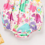 ZOELNIC Baby Girl Summer Clothes Newborn Girl Outfits Cute Strap Baby Girl Romper Jumpsuit Bodysuit Dinosaur 0-3 Months