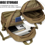 SunForMorning Kids Tactical Backpack Army Molle Bookbag Military Boys Backpack for School, Outdoor, Camping (Includes 2 Patches +1 Carabiner), Brown