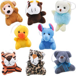 JOYIN 24 Pack Mini Animal Plush Toy Assortment, Animals Keychain Decoration for Kids, Small Stuffed Animal Bulk for Kids, Carnival Prizes, School Gifts, Halloween Goodie Bags