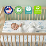 Dream On Me 5" Cozy Cloud 2-in-1 Crib and Toddler Mattress, Dual-Sided - Infants & Toddlers, Breathable & Waterproof, 75% Recycled Fiber, GREENGUARD Gold & Baby Safety Alliance Certified – Blue Cloud