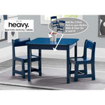 Delta Children MySize Kids Wood Table and Chair Set (2 Chairs Included), Deep Blue