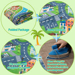 plumlik Car Rug Play Mat for Kids Toy Cars, Road Traffic Playmat for Kid Bedroom, Non-Slip Machine Washable Town City Race Track Carpet for Learn and Have Fun 3'x4'/ 36"x48"