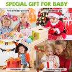 Adena Montessori Object Permanence Box with Tray Three Balls Montessori Toys for 6-12 Months Baby 1 Year Old Infant Toddler (Small Box - Typical)