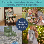 hiccapop OmniBoost Travel Booster Seat with Tray for Baby | Folding Portable Baby Booster Seat for Dining Table, Camping, Beach, Grandma’s | Tip-Free Design Straps to Kitchen Chairs - Booster Chair