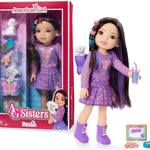American Girl, AG Sisters Francie Doll, with Brown Eyes, Long Dark-Brown Hair with Purple Highlights, 14.5", Ages 4+