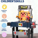 Deejoy Kids Tool Bench with Realistic and Electric Drill, Construction Workbench Toys for Toddlers 3-5, Toddler Bench Set for Boys & Girls Age 3-4