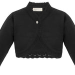Lilax Baby Girls' Knit Long Sleeve Button Closure Bolero Cardigan Shrug 3-6 Months Black