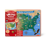 Melissa & Doug USA Map Sound Puzzle - Wooden Puzzle with Sound Effects (40 pcs)