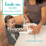 Infantino The Ultimate Travel Booster, Versatile and Travel-Friendly Booster, High Chair and Seat for On-The-Go Families, Gray
