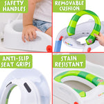 Cocomelon 1st Training Seat Step Up Potty, Upgrade Toddler Toilet Training Seat for Kids Boys Girls, 2 in 1 Potty Training Toilet, Splash Guard Anti-Slip Pad Step Stool
