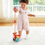 Hape Lilly Musical Push Along | Wooden Push Along Baby Walking Bird, Playful Kids Toy with Detachable Stick, Multicolor, 22.05 Inch