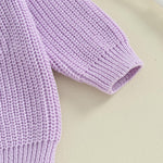 Newborn Baby Girls Knit Cardigans Long Sleeve Crewneck Hollow Knit Thin Sweater Toddler Button Tops Coat Outwear (Purple Cardigan, 12-18 Months)