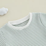 VISGOGO Baby Boy Girls Toddler Summer Outfit Striped T-shirt Toddler Boy Summer Clothes 6 12 18 Months 2 3 4 5 T Short Set
