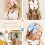 doboi 5.5 Inch 20PCS Baby Girls Fable Hair Accessories: Muslin Gauze Long Tail Hand-Tied Alligator Clips for Toddlers and Kids