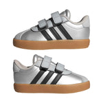 adidas Unisex-Baby VL Court 3.0, Silver Metallic/Black/Solid Grey, 5.5
