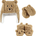 Hudson Baby Girls' Trapper Hat, Mitten and Bootie Set