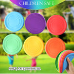 SUHEEUS Kids Flying Disc Toy Outdoor Playing Lawn Game Disk Flyer for Kindergarten Teaching Soft Silicone Colorful 6 Pack Bulk Set