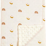 CREVENT Cozy Soft and Warm Mink Baby Blanket with Sherpa Backing, Gift Packing with Ribbon for Newborn Infant Toddler's Crib Cot Stroller (30"X40" Little Dream)