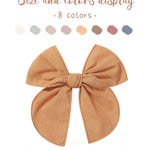 Doboi 8PCS Baby Girls Hair Clips Fable Hair Bows Cotton Linen Bows for Girls Hair Accessories for Baby Toddlers Kids （Includes Beige Cutout Hair Clip）