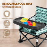Baby Beach Chair, Babies Booster Seat for Kitchen Chair with Tray,Indoor/Outdoor Use (Green)