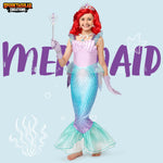 Spooktacular Creations Halloween Mermaid Costume for Girls, Purple Little Mermaid Dress, Princess Dress Up for Girls 4-6 Toddler Pretend RolePlay, Themed Party (3T, 3-4 yrs)