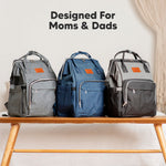 KeaBabies Baby Diaper Bag Backpack - Large Baby Bag for Boys, Girls, Waterproof Multi Function Travel Diaper Backpack with Changing Pad, Durable Travel Essentials for Moms and Dads (Classic Gray)