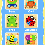 Bekayshad Wooden Puzzles Toddler Toys Gifts for 1 2 3 Year Old Boys Girls, Animal Jigsaw Puzzles Montessori Toys, Learning Educational Christmas Birthday Gifts for Girls Boys Ages 1-3