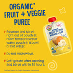 Earth's Best Organic Baby Food Pouches, 6+ Months, Fruit and Grain Puree for Babies 6 Months and Up, Organic Sweet Potato, Banana, and Oat, 3.5 Ounce Resealable Pouch (Pack of 12)