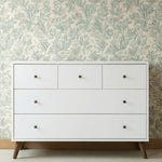 dadada Austin 5-Drawer Dresser for Nursery and Bedroom - Modern Design, Large Storage, Baby-Safe Finish, Soft Close Drawers, Anti-Tip Safety, Solid Wood Feet, Durable Construction (White+Walnut)