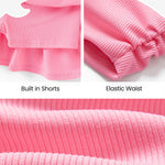 PATPAT Girls Skirt Sets Size 9-10 Years, Pink Crop Tops and Elastic Waisted Pleated Skorts 2 Piece Outfits, Girls Y2K Outfits, Kids Clothes Summer Clothes Clothing Sets