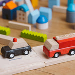 PlanToys® Vehicle Set Wooden Montessori Play Set | Early Movement, Imagination and Practical Life Exploration | Eco Friendly Car Set for Indoor and Outdoor Play