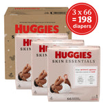 Huggies Size 1 Diapers, Skin Essentials Baby Diapers, Size 1 (8-14 lbs), 198 Count (3 Packs of 66)