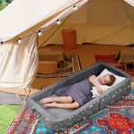 JOYWOO Toddler Floor Bed, Toddler Travel Bed for 3-6, Foldable Portable Toddler Bed for Home/Playing/Nap/Hotel, Kids Floor Bed with Washable Cloth Cover, Toddler Cots for Kids Sleeping, Charcoal