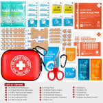 EVERLIT CARE Mini-Aid First Aid Kit | Compact & Lightweight Case with Carabiners for Travel | Family & Kid Friendly 180 Pcs Wound Care Supplies for School, Work, Outdoor, Home & Office | Pack of 3