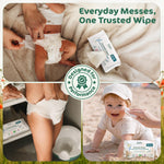 Naty Flushable Baby Wipes XL | 98% Water, Hypoallergenic & Natural for Sensitive Skin | Unscented, Fragrance-Free, Plant-Based | Plastic-Free, Water-Degradable | Newborn & Toddler | 600 Ct. (12 Packs)