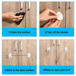 Hotop 4 Pack Cabinet Locks with Keys Mini Fridge Refrigerator Locks for Kids Toddlers Self Adhesive Child and Baby Proofing Safety for Deep Freezer Drawers Doors Latch(White)
