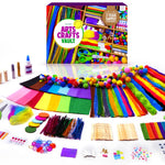 Dan&Darci Arts and Crafts Vault - Craft Supplies Kit in a Box - Birthday Gift for Kids Ages 4 5 6 7 8 9 10 11 & 12 Year Old Girls & Boys - Crafting Set Kits - Gift Ideas for Kid Art Activity Gifts