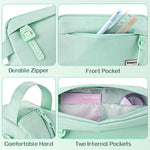 Sooez Original High Capacity Pencil Case, Big Pencil Bag Pouch Box Organizer Pen Case, Aesthetic Supply for Girls Adults, Portable Journaling Supplies with Easy Grip Handle & Loop, Mint Green