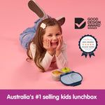 b.box Snack Box - Leakproof Mini Bento Box for Kids & Toddlers, 2 Compartment Snack Containers for Kids, Lunch Containers, Dishwasher Safe, BPA Free, PFAS Free, Ages 4m+, 1 3/4 Cup - Midnight