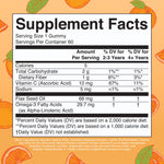 MARYRUTH'S Vegan Omega 3 Gummies for Kids 2+, 2 Month Supply, Sugar Free, Omega 3 Supplement with Vitamin C, Flaxseed Oil, Immune Support, Essential Nutrient ALA, No Fish Taste, 60 Count