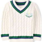 Gymboree,Boys,and Toddler Long Sleeve V-Neck Pullover Sweater,H/T Grey Club,3 Years