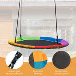 Costzon 2-Pack Kids Swing Combo Set with Swing Seat and Saucer Tree Swing, Swing Seat with Heavy-Duty Steel Chain, Adjustable Hanging Rope, Saucer Tree Swing for Outdoors, Playground