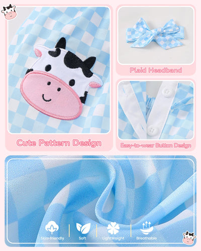 Kucnuzki Baby Girl Clothes 6 9 12 Months Toddler Girl Dress Summer Baby Clothes Blue Ruffle Dress Two Piece Cute Outfit