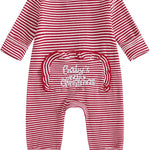 My First Christmas Baby Girl Outfit Long Sleeve Footed Romper Christmas Onesie Zipper Jumpsuit Newborn Clothes
