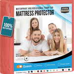 Utopia Bedding Waterproof Mattress Protector Queen Size, Premium Terry Mattress Cover 200 GSM, Breathable, Fitted Style with Stretchable Pockets (White)
