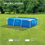 Intex Above-Ground Swimming Pool, Rectangular Frame 8.5ft x 26in, Ages 6 and Up