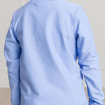 RuffleButts UPF50+ Sun Protective Unisex Long Sleeve Full Zip Rash Guard - Periwinkle Blue, 18-24m